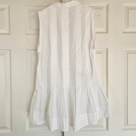Free People Naomi Sleeveless Pintuck Mini Dress Ivory White Cotton Sz Small NEW - Picture 11 of 15